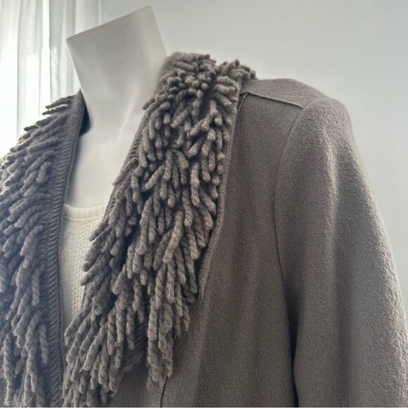 Marc Cain 100% Wool Fringe Collar Blazer Sz 14 - Picture 8 of 15